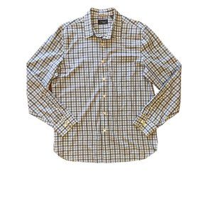 Wallin Bros Mens Shirt Large Blue Plaid Button Up Long Sleeve